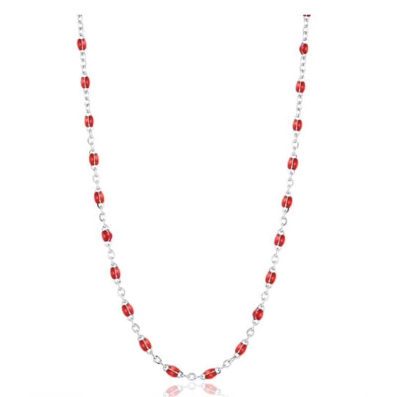 BRAND GIOIELLI INCANTO COLLANA CATENA SMALTO ROSSO