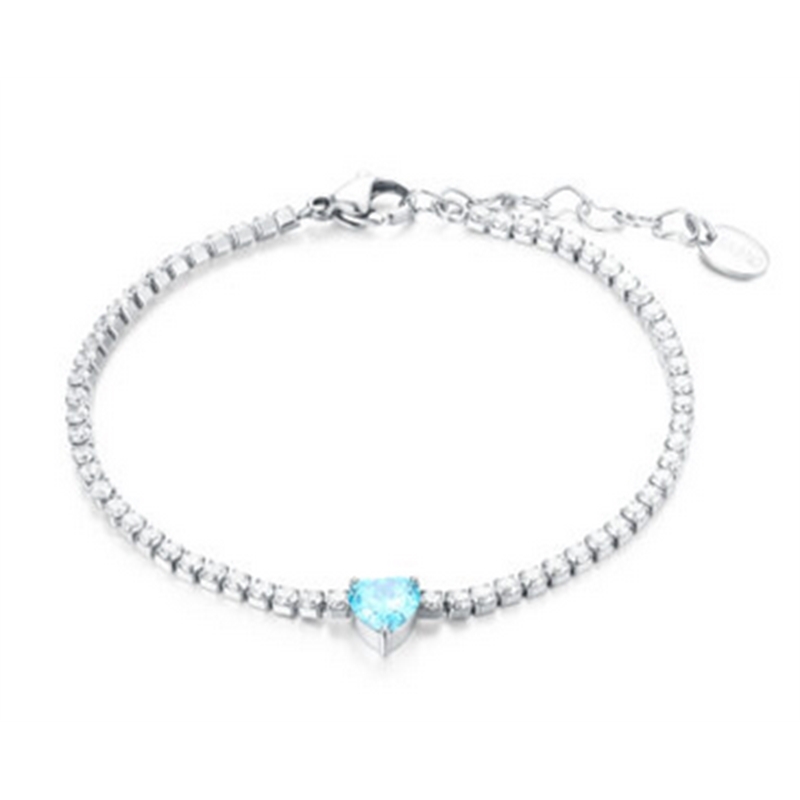BRAND GIOIELLI ATTIMI BRACCIALE TENNIS CUORE AZZURRO BRAND GIOIELLI ATTIMI BRACCIALE TENNIS CUORE AZZURRO