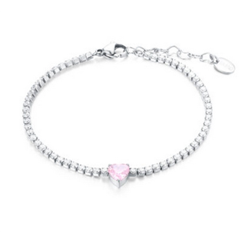 BRAND GIOIELLI ATTIMI BRACCIALE TENNIS CUORE ROSA BRAND GIOIELLI ATTIMI BRACCIALE TENNIS CUORE ROSA