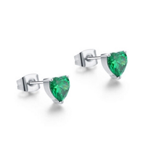 BRAND GIOIELLI ATTIMI ORECCHINI LOBO CUORE VERDE - 14ER026V-1 - 14ER026V-1