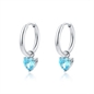 BRAND GIOIELLI ATTIMI ORECCHINI CERCHIO CON PENDENTE CUORE BLU BRAND GIOIELLI ATTIMI ORECCHINI CERCHIO CON PENDENTE CUORE BLU