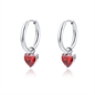 BRAND GIOIELLI ATTIMI ORECCHINI CERCHIO CON PENDENTE CUORE ROSSO BRAND GIOIELLI ATTIMI ORECCHINI CERCHIO CON PENDENTE CUORE ROSSO