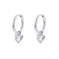 BRAND GIOIELLI ATTIMI ORECCHINI CERCHIO CON PENDENTE CUORE BIANCO BRAND GIOIELLI ATTIMI ORECCHINI CERCHIO CON PENDENTE CUORE BIANCO