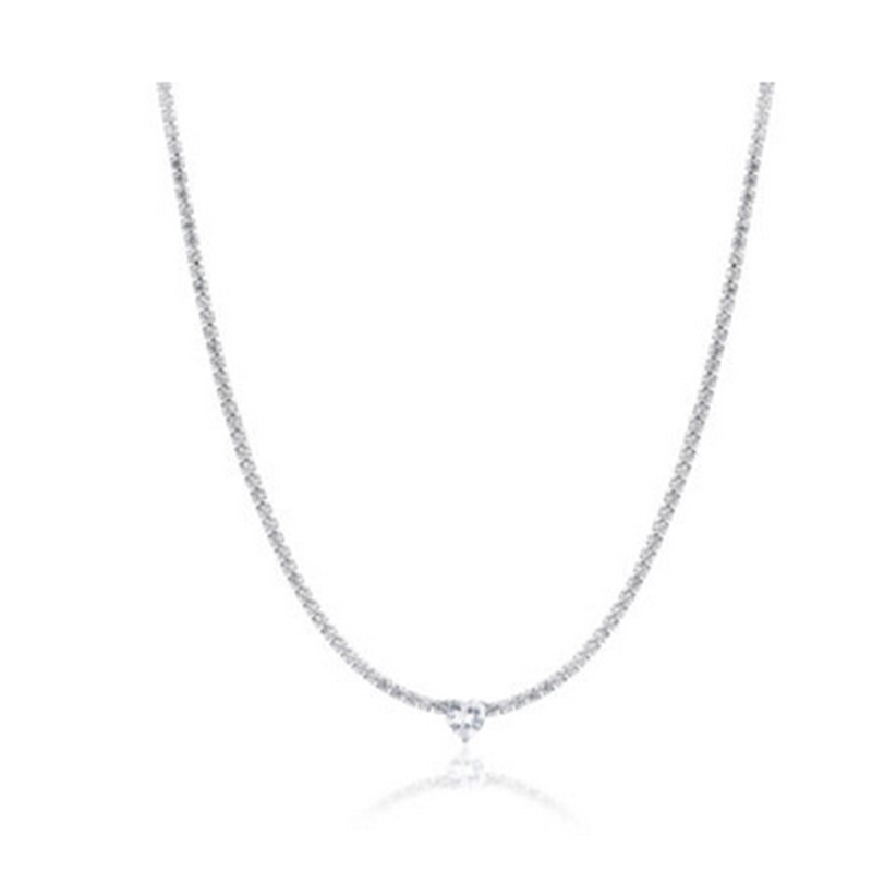 BRAND GIOIELLI ATTIMI COLLANA TENNIS CON CRISTALLO A FORMA DI CUORE BIANCO BRAND GIOIELLI ATTIMI COLLANA TENNIS CON CRISTALLO A FORMA DI CUORE BIANCO
