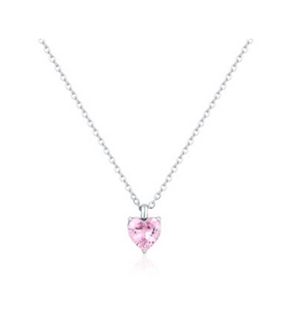BRAND GIOIELLI ATTIMI COLLANA CON PENDENTE CRISTALLO A FORMA DI CUORE ROSA - 14NK017P-1 - 14NK017P-1