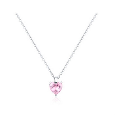 BRAND GIOIELLI ATTIMI COLLANA CON PENDENTE CRISTALLO A FORMA DI CUORE ROSA - 14NK017P-1 - 14NK017P-1