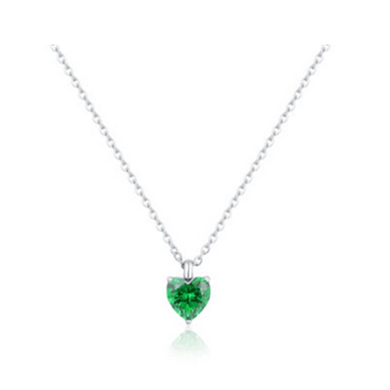 BRAND GIOIELLI ATTIMI COLLANA CON PENDENTE CRISTALLO A FORMA DI CUORE VERDE