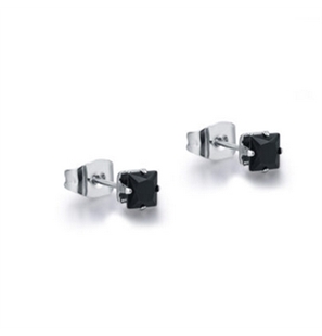 BRAND GIOIELLI METROPOLIS ORECCHINO PUNTO LUCE QUADRATO NERO 3MM - 14ER033N-1 - 14ER033N-1