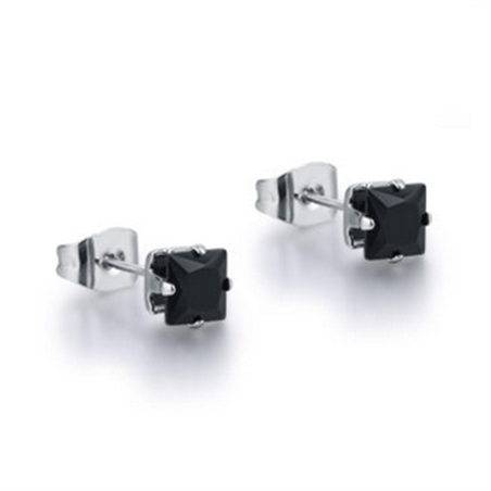 BRAND GIOIELLI METROPOLIS ORECCHINO PUNTO LUCE QUADRATO NERO 5MM - 14ER035N-1 - 14ER035N-1