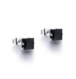 BRAND GIOIELLI METROPOLIS ORECCHINO PUNTO LUCE QUADRATO NERO 6MM - 14ER036N-1 - 14ER036N-1
