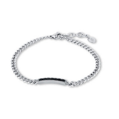 BRAND GIOIELLI METROPOLIS BRACCIALE TARGA CRISTALLI NERI - 55BR012N-1 - 55BR012N-1