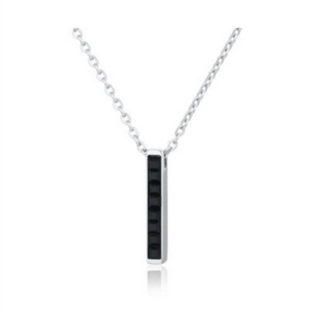 BRAND GIOIELLI METROPOLIS COLLANA BARRA CRISTALLO NERO - 55NK011N-1 - 55NK011N-1