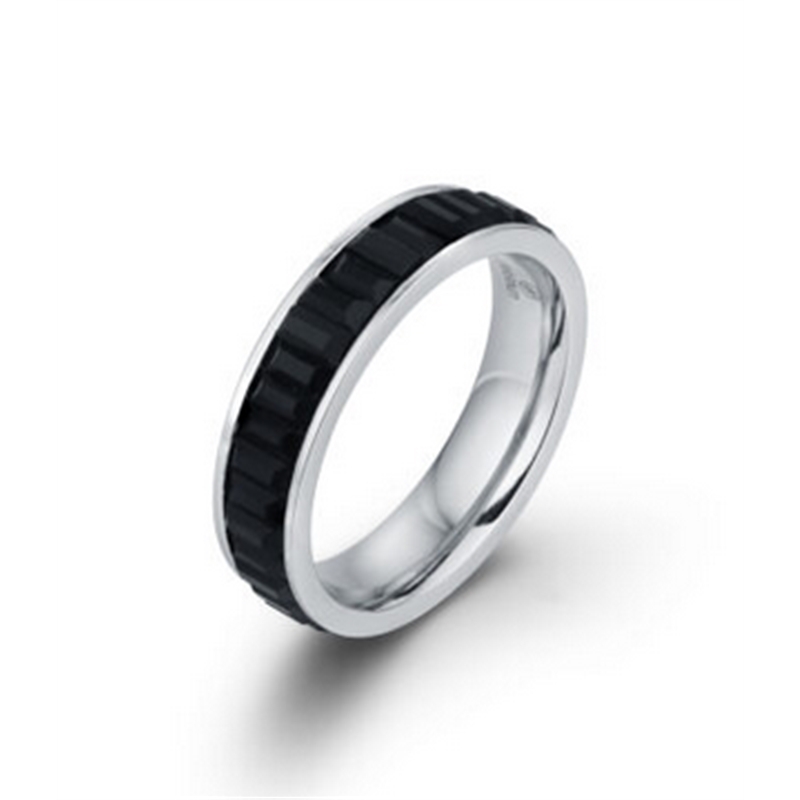 BRAND GIOIELLI METROPOLIS ANELLO CRISTALLO RETTANGOLARE NERO 28MM