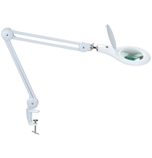 LAMPADA CON LENTE 5 DIOTTRIE A LUCE FREDDA 22W CON MORSETTO DA TAVOLO