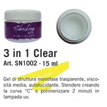 GEL UV MONOFASE 3 IN 1 CLEAR 15 ML SHOCKING