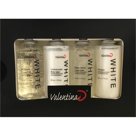 VALENTINAD WHITE COFFRET BAGNO (GEL DOCCIA 50ML, LOZIONE CORPO 50ML, BAGNO CREMA 50ML, SHAMPOO 50ML)