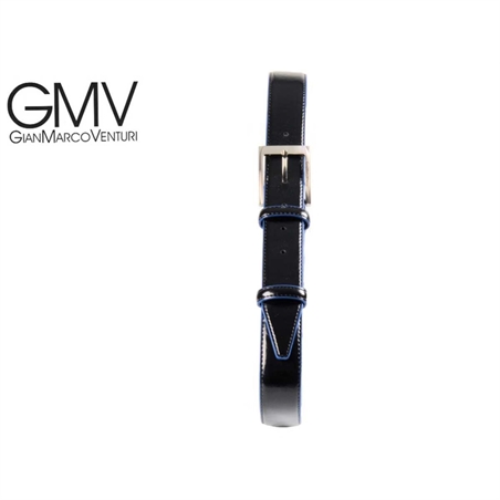 GMV CINTURA UOMO IN PELLE NERA/BLU