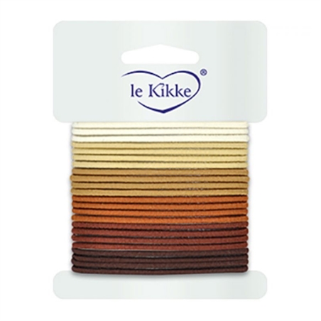LE KIKKE CARD DI 24 ELASTICI COLORI TONI TERRA PER CAPELLI