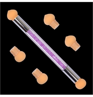 PENNELLO DOPPIO IN SPUGNA PER NAIL ART BABY BOOMER CON 4 RICAMBI