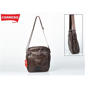 CARRERA TRACOLLA PER UOMO IN PELLE CON DOPPIO SCOMPARTO