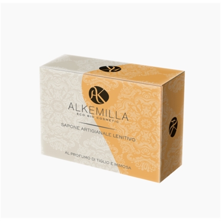 ALKEMILLA SAPONE ARTIGIANALE LENITIVO AL PROFUMO DI TIGLIO E MIMOSA