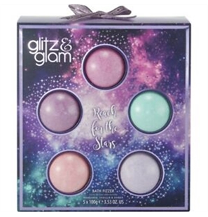 STYLE & GRACE GLITZ E GLAM GIFT BATH FRIZZER BOMBE DI SAPONE 5 X 100GR