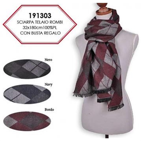 ROMEO GIGLI SCIARPA INVERNALE A QUADRI COLORI ASSORTITI