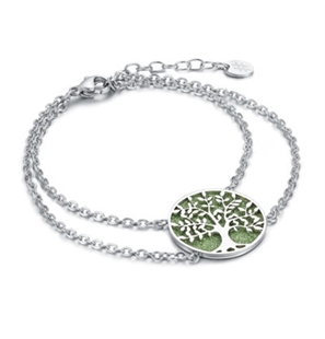 BRAND GIOIELLI BRACCIALE ALBERO DELLA VITA PICCOLO CON GLITTER VERDE SMERALDO