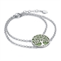 BRAND GIOIELLI BRACCIALE ALBERO DELLA VITA PICCOLO CON GLITTER VERDE SMERALDO