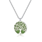 BRAND GIOIELLI COLLANA ALBERO DELLA VITA PICCOLO CON GLITTER VERDE SMERALDO