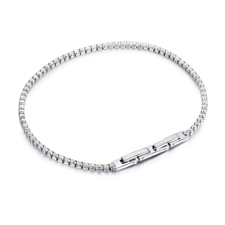 BRAND GIOIELLI BRACCIALE TENNIS CRISTALLI BIANCHI 17CM
