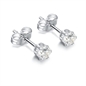 BRAND GIOIELLI ORECCHINI PUNTI LUCE CRISTALLI BIANCHI 4MM