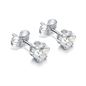 BRAND GIOIELLI ORECCHINI PUNTI LUCE CRISTALLI BIANCHI 5MM