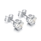 BRAND GIOIELLI ORECCHINI PUNTI LUCE CRISTALLI BIANCHI 6MM
