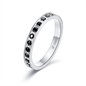 BRAND GIOIELLI ANELLO TENNIS CON CRISTALLI NERI MIS. 20