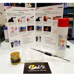 KIT ACRIGEL GOLDEN NAILS DA 5ML COMPLETO DI 100 TIPS, PENNELLO DUO BRUSH E REMOVER UNIVERSALE DA 150ML.