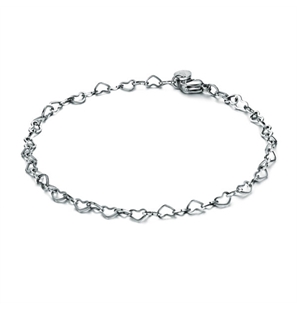 BRAND GIOIELLI BRACCIALE CATENINA CON CUORI 4MM