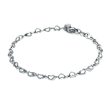 BRAND GIOIELLI BRACCIALE CATENINA CON CUORI 4MM