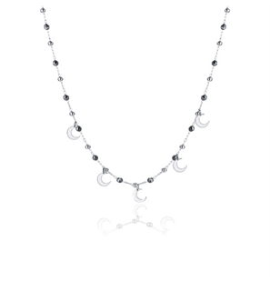 BRAND GIOIELLI COLLANA CON SFERE LUNE ED EMATITE 42+5