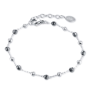 BRAND GIOIELLI BRACCIALE CON SFERE ED EMATITE MISURA MAMMA IN ACCIAIO