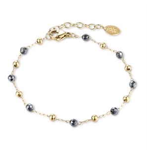 BRAND GIOIELLI BRACCIALE CON SFERE ED EMATITE MISURA MAMMA COLOR ORO