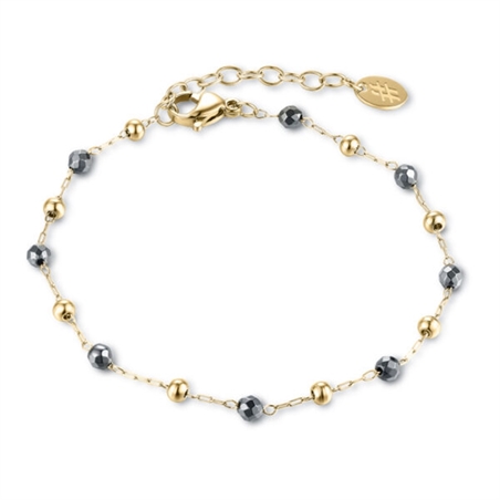 BRAND GIOIELLI BRACCIALE CON SFERE ED EMATITE MISURA MAMMA COLOR ORO