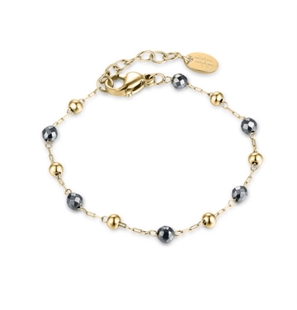 BRAND GIOIELLI BRACCIALE CON SFERE ED EMATITE MISURA FIGLIA COLOR ORO