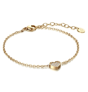 BRAND GIOIELLI LA JOLIE BRACCIALE IN ACCIAIO CON CUORE PASSANTE COLOR ORO