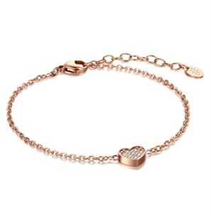 BRAND GIOIELLI LA JOLIE BRACCIALE IN ACCIAIO CON CUORE PASSANTE COLOR ROSE'
