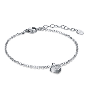 BRAND GIOIELLI LA JOLIE BRACCIALE IN ACCIAIO CON CUORE PENDENTE