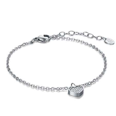 BRAND GIOIELLI LA JOLIE BRACCIALE IN ACCIAIO CON CUORE PENDENTE