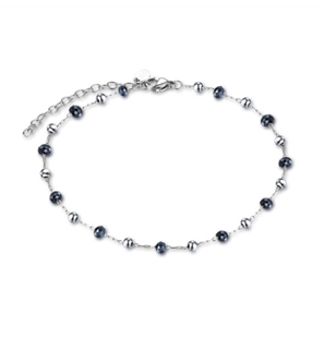 BRAND GIOIELLI SUMMER VIBES CAVIGLIERA CON CRISTALLI NERI ED EMATITE