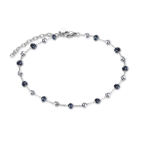 BRAND GIOIELLI SUMMER VIBES CAVIGLIERA CON CRISTALLI NERI ED EMATITE
