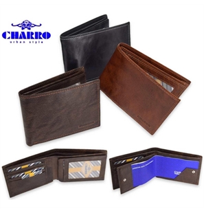 CHARRO PORTAFOGLIO MASCHILE IN PELLE COL. NERO